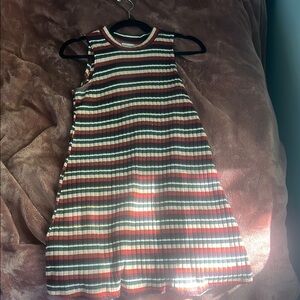 Girls Striped Sleeveless Dress